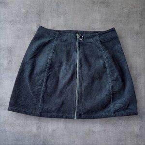 Orange Kiss Black Corduroy Mini Skirt – Size S